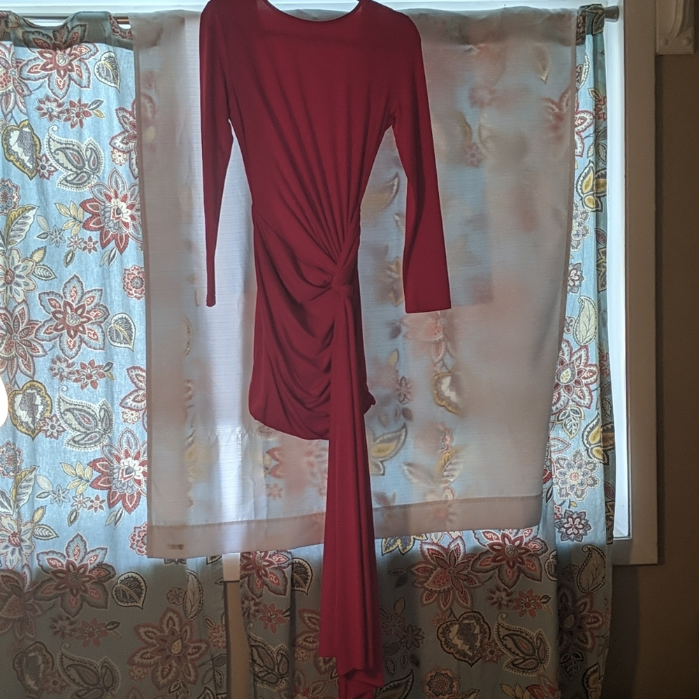 Open back red dress